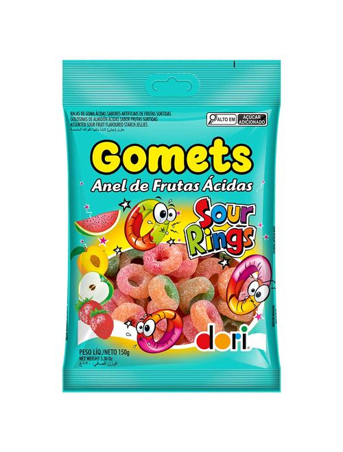 Bala de Goma Gomets Anel Frutas Ácidas 150g - Dori