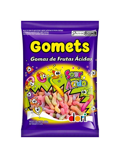 Bala de Goma Gomets Minhocas Ácidas 150g - Dori