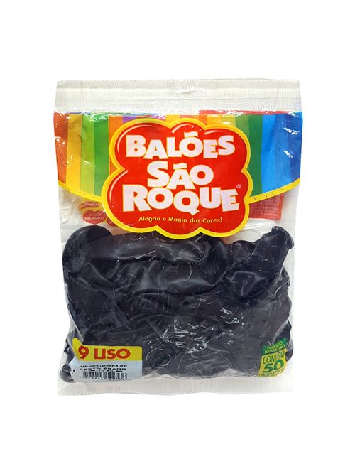 Balão Preto Ébano Tamanho 9 c/50 - São Roque