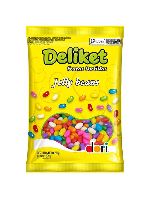 Bala de Goma Confeitada Deliket Jelly Beans Frutas Sortidas 700g - Dori