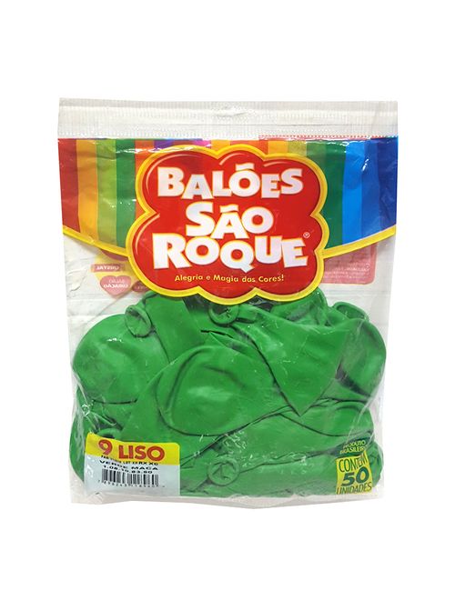 Balão Verde Maçã Tamanho 9 c/50 - São Roque