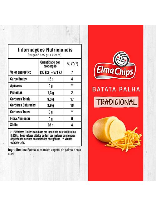 Batata Palha Tradicional 100g - Elma Chips