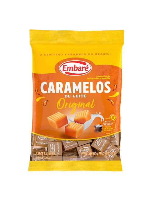Bala de Caramelo Leite Sabor Baunilha 150g - Embaré