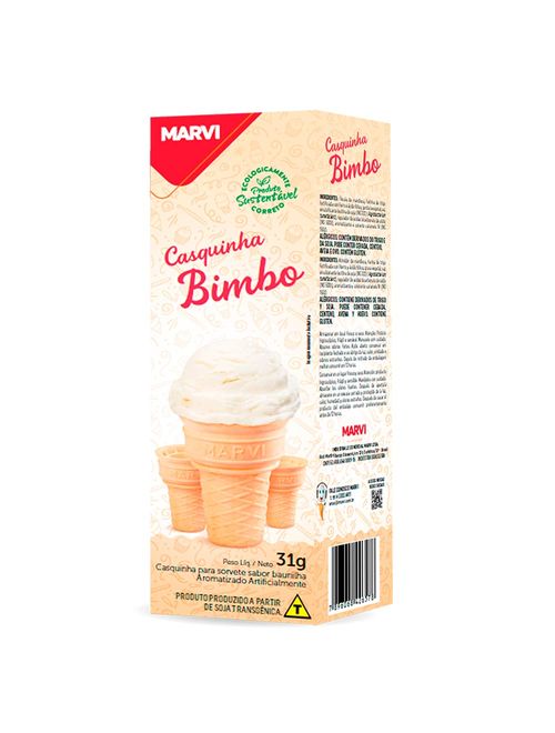 Casquinha para Sorvete Bimbo c/6 - Marvi