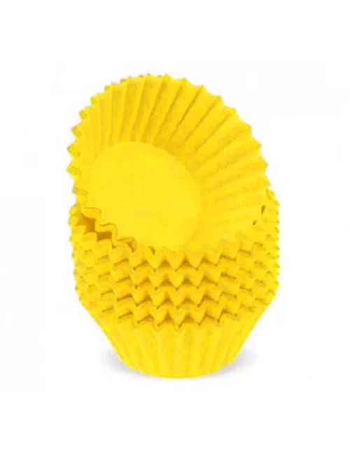 Forminha Lisa Impermeável para Doces Amarela No 5 c/100 - Reiki