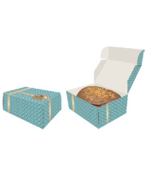 Caixa para Colomba Pascal em Papel Cartão Turquesa Un - Carber