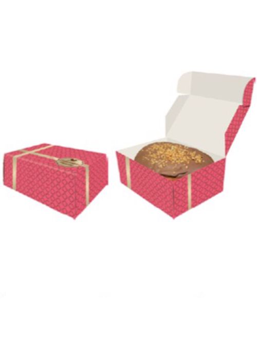 Caixa para Colomba Pascal em Papel Cartão Rosa Un - Carber