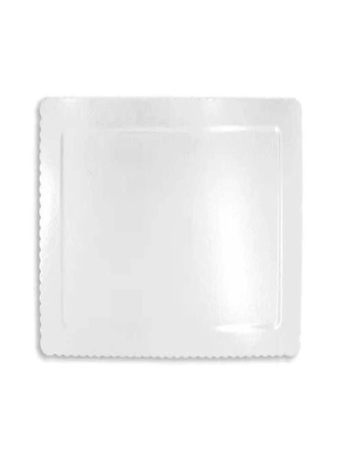 Prato Plano Cake Board Branco Quadrado 24cm - Ultrafest