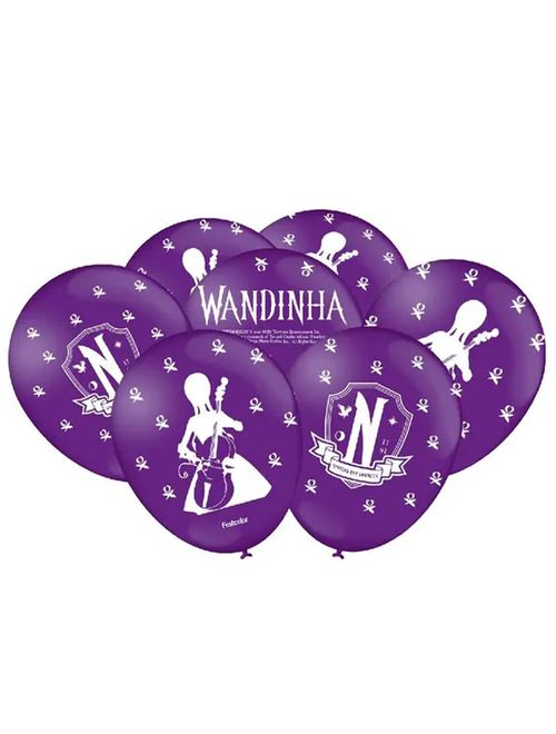 Wandinha Balão Decorado No9 c/25 Lilás - Festcolor