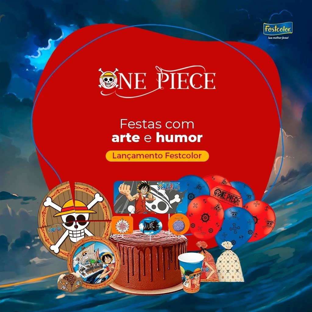 Encontraproduto.com.br - One Piece Prato Redondo c/8 - Festcolor