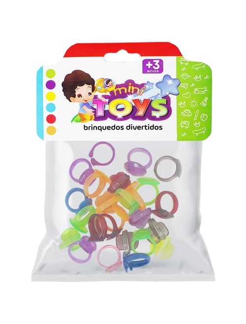 Anel Cristal Colorido c/25 - Mini Toys