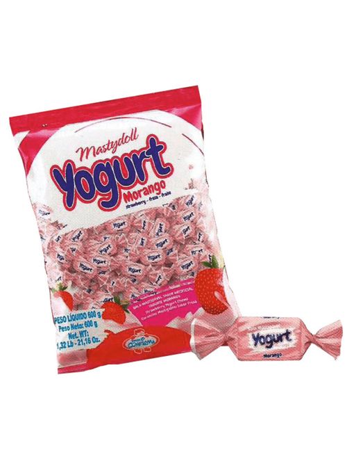 Bala Mastigável Mastydoll Yogurt Morango 600g - Confirma