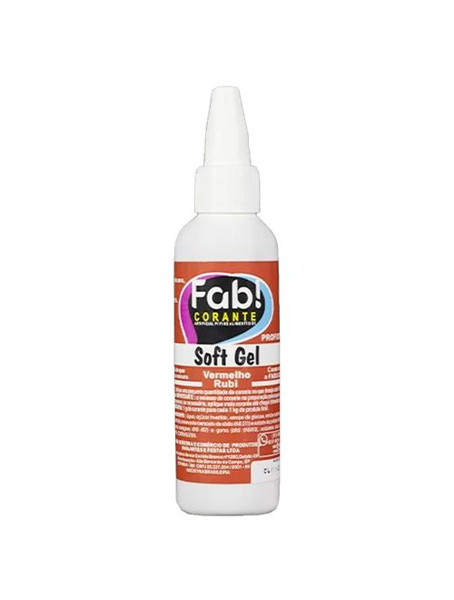 Corante Soft Gel  Vermelho Rubi 25g - Fab