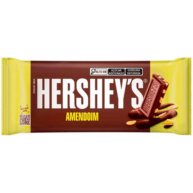 Tablete Chocolate Ao Leite com Amendoim 75g - Hersheys - Doce Malu