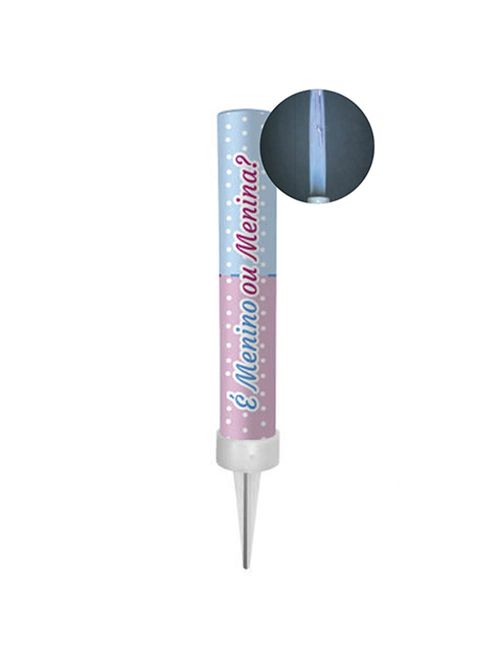 Vela Vulcão Chá Revelação Chama Azul Unidade - Silver Festas