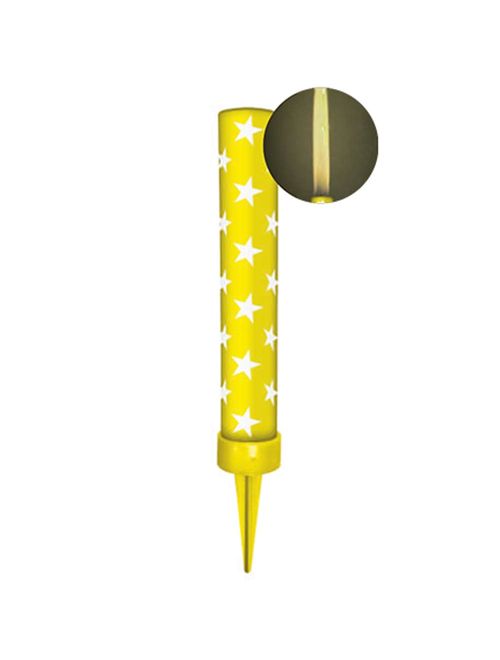 Vela Vulcão Chama Amarela Unidade - Silver Festas