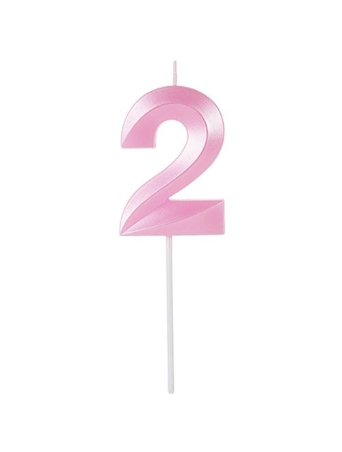 Vela de Aniversário Design Perolizada Rosa Nº 2 - Silver Festas