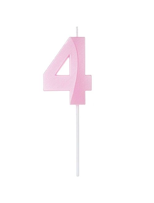 Vela de Aniversário Design Perolizada Rosa Nº 4 - Silver Festas