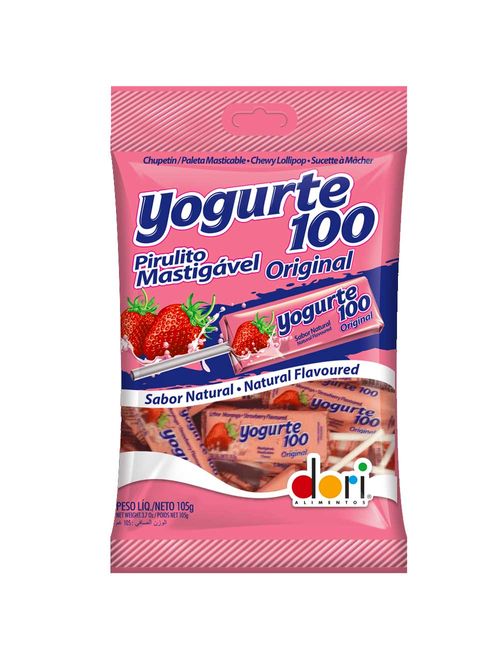 Pirulito Mastigável Yogurte 100 105g - Dori