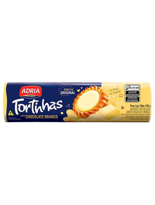 Biscoito Tortinhas Chocolate Branco 140g - Adria