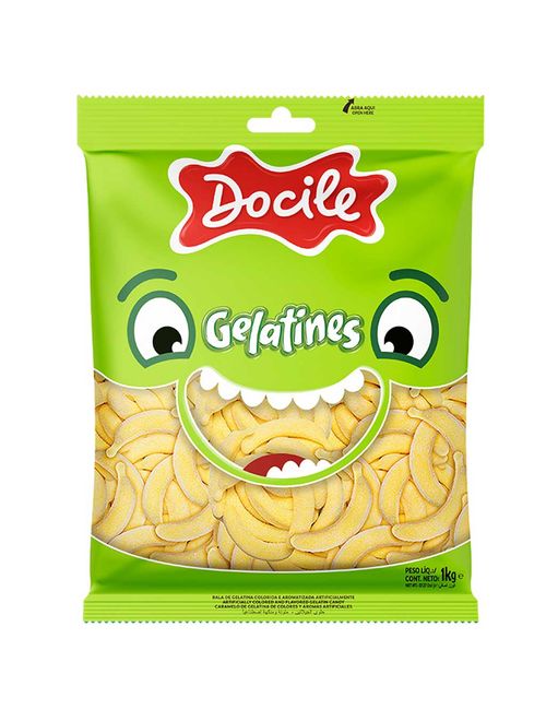Bala de Gelatina Banana 1kg - Docile