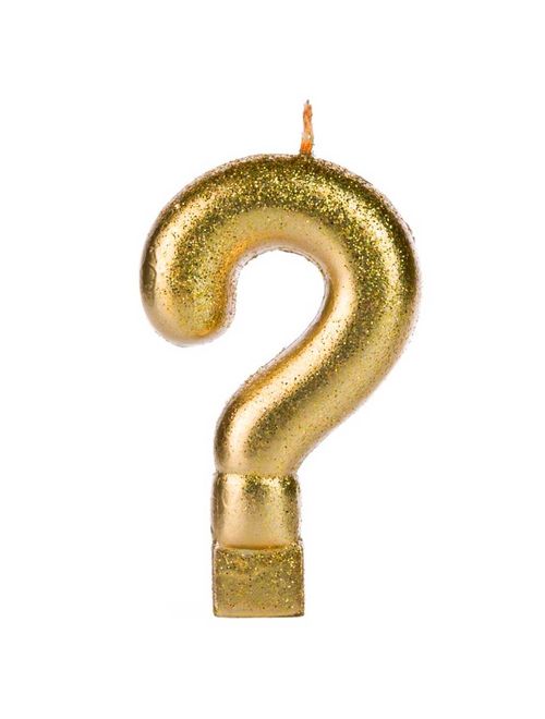 Vela de Aniversário Glitter Interrogação Dourada - Silver Festas