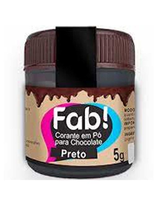 Corante em Pó Preto para Chocolate 5g - Fab
