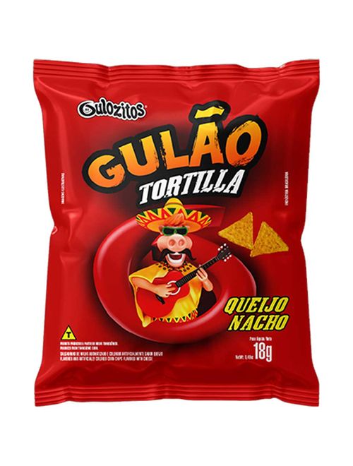 Tortilla Chips Gulão Queijo Nacho 18g - Gulozitos