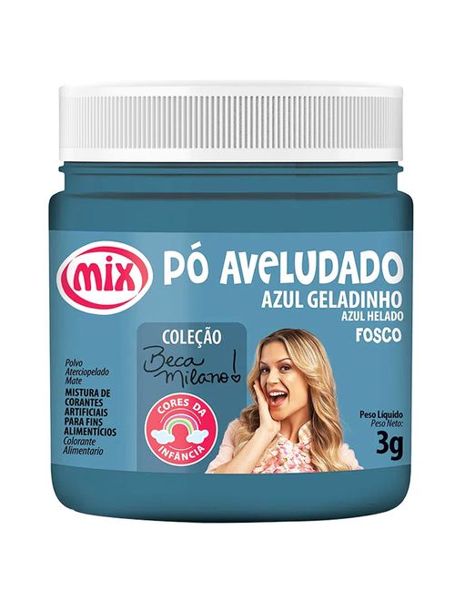 Corante em Pó Aveludado Azul Geladinho 3g - Mix