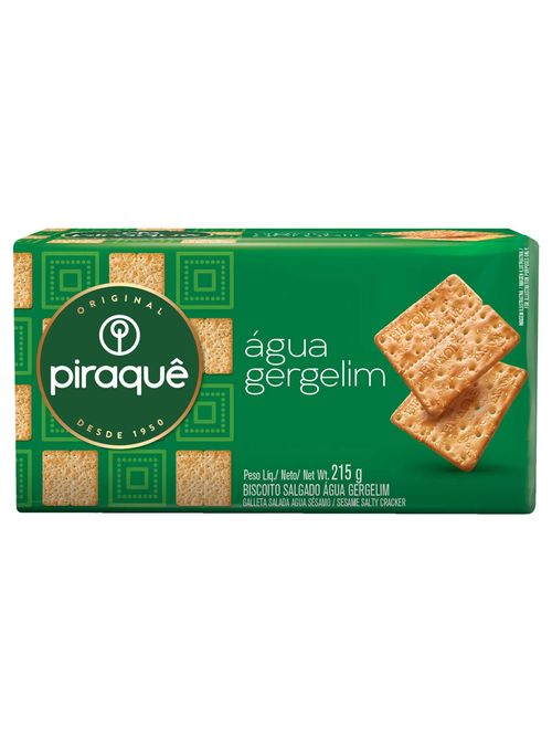 Biscoito Salgado Água Gergelim 215g - Piraquê