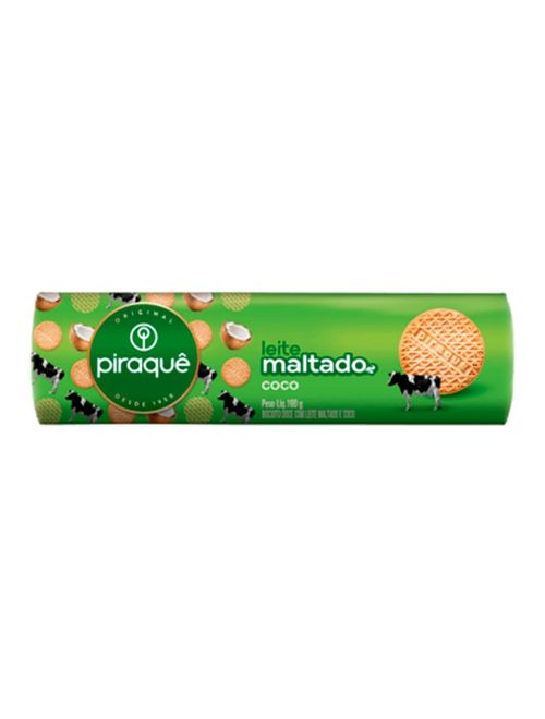 Biscoito Leite Maltado Coco 132g - Piraquê