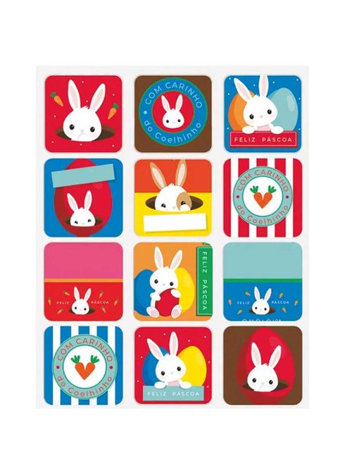 Etiquetas Adesivas Coelhinho Sai da Toca c/24 - Cromus