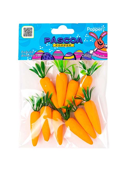 Enfeite Decorativo de Páscoa Cenourinhas c/10 - Popper