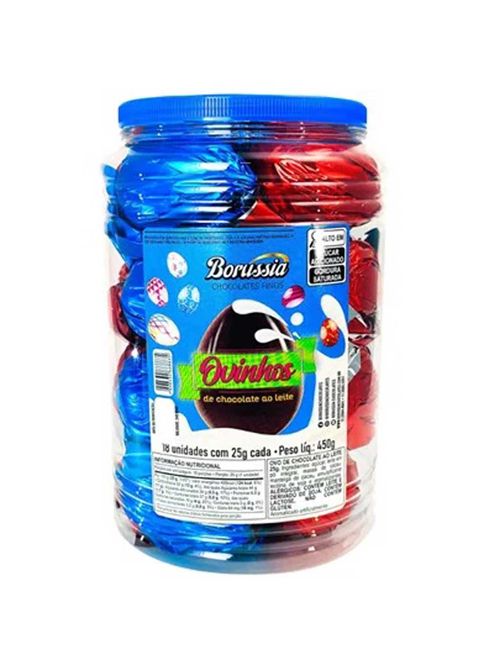 Ovinhos de Páscoa Chocolate ao Leite Sortido c/18 25g - Borussia