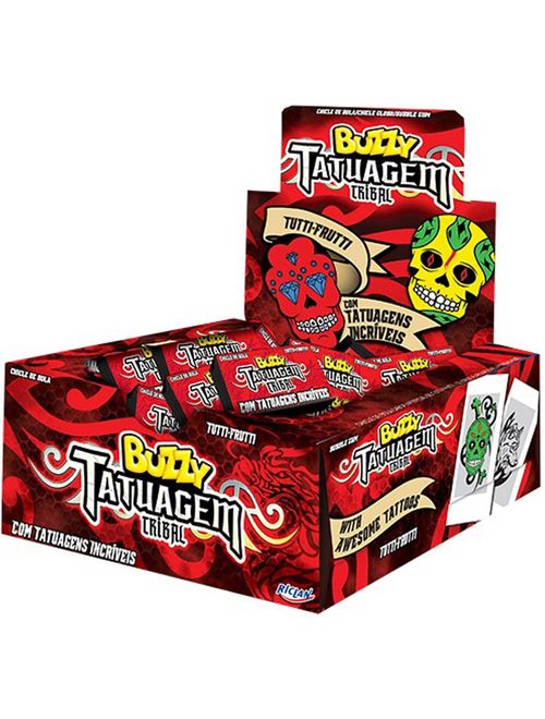 Chiclete Buzzy Tatuagem Tribal Tutti Frutti c/90 - Riclan