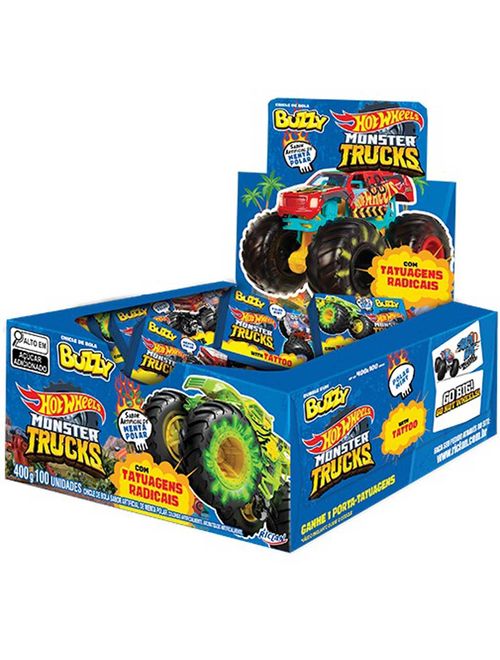 Chiclete Buzzy Hot Wheels Menta Polar c/90 - Riclan