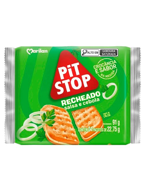 Biscoito Pit Stop Recheado Salsa e Cebola 91g - Marilan