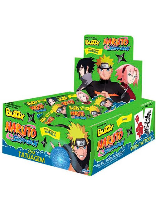 Chiclete Buzzy Naruto Shippuden Hortelã c/90 - Riclan