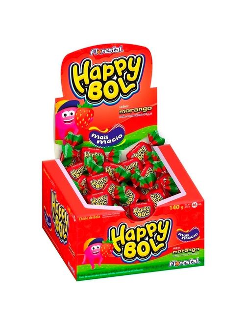 Chiclete Happy Bol Morango c/46 - Boavistense