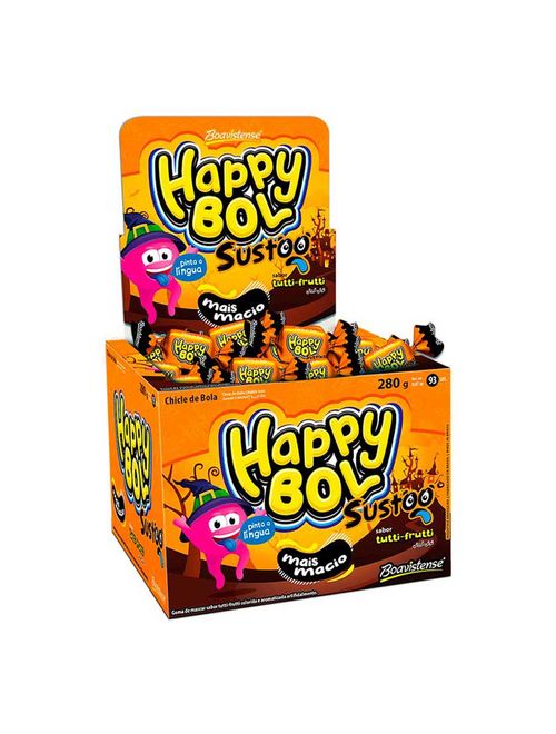 Chiclete Happy Bol Susto Frutas c/46 - Boavistense