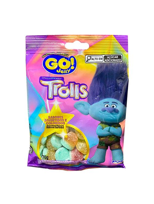 Bala de Gelatina Go! Jelly Trolls 70g - Riclan