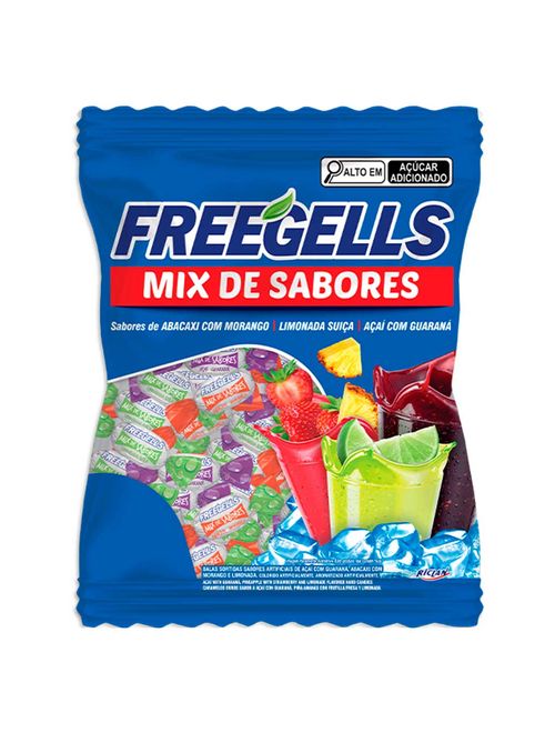 Bala Dura Mix de Sabores Azul Refrescante Freegells 475g - Riclan