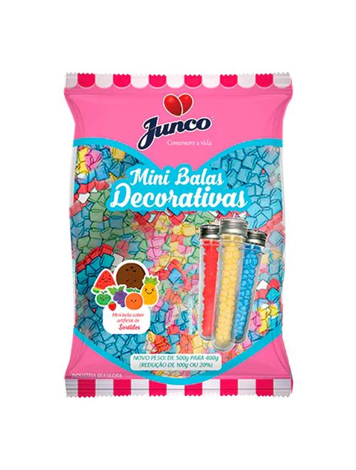 Mini Bala Decorativa Colorida Sortida 400g - Junco