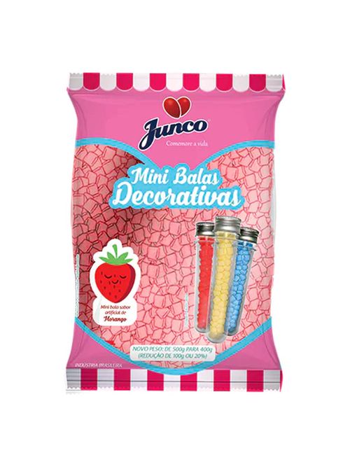 Mini Bala Decorativa Rosa Morango 400g - Junco