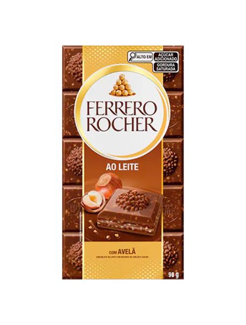 Tablete de Chocolate Ferrero Rocher Ao Leite 90g - Ferrero