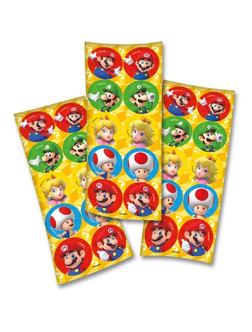 Super Mario Adesivo Redondo c/30 - Festcolor