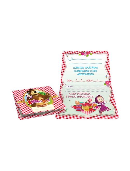 Masha e o Urso Convite Pequeno c/8 - Regina