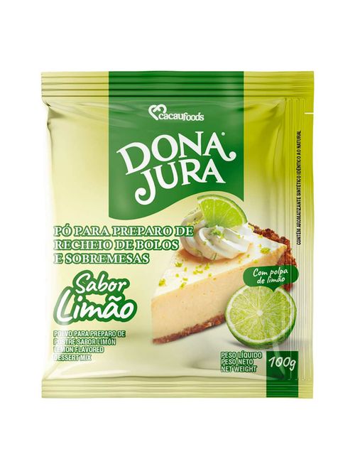 Pó para Preparo de Sobremesas Limão Dona Jura 100g - Cacau Foods