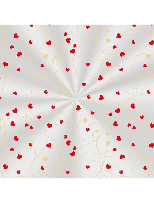 Saco Incolor Decorado Corações Ouro 15x22cm c/50 - Cromus