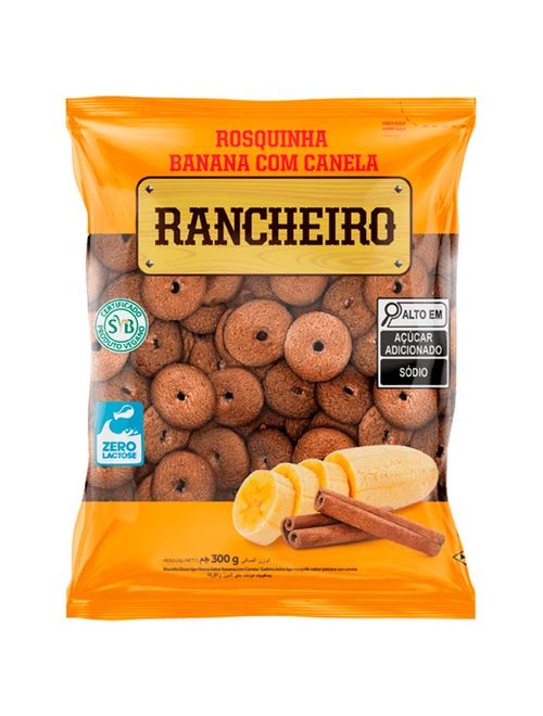 Biscoito Rosquinha Banana e Canela 300g - Rancheiro